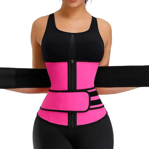 Clevvets Waist belts Waist Trainer Slimming Body Shaper Fitness Belt Weight Loss Fat Burning Sport Girdle Sweat Trimmer Workout Cincher Shapewear
