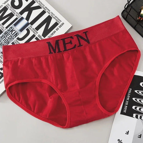 LANFEI Men's Briefs Underwear Sexy Man Panties MEN Letter Underpants Breathable Comfortable Male Bikini Shorts Black Blue Red