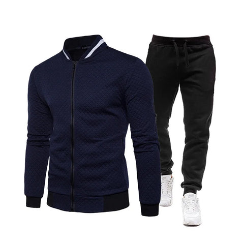 Clevvets Athletic uniforms Sweat suits Mens Tracksuit Set Two Piece Tracksuit Men Fashion Jogging Suit Outfits Men Spring Autumn Baseball Sports suit set Wear