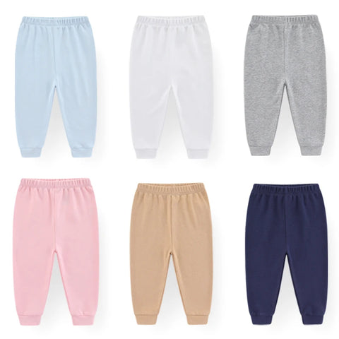 Clevvets 1/3 Pcs Infantwear Infants' trousers Four Seasons Fashion Solid 100%Cotton Baby Boy Girl Pants Soft 100%Cotton Infants Trousers Accessories