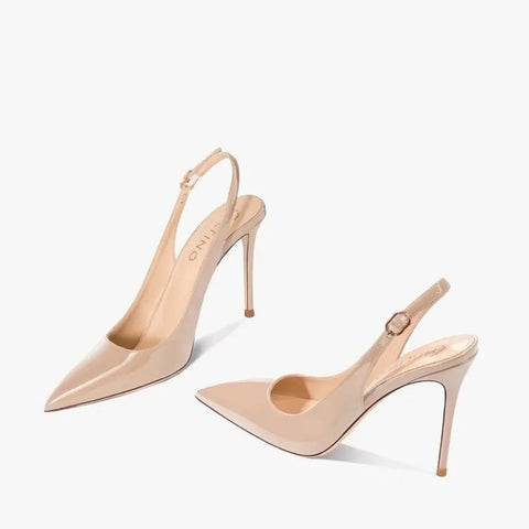 Clevvets Women Shoes Ultra-high Heels Pointed Sandals 2025 Elegant Summer Patent Leather Suspender High Heels Trendy Dress Banquet Women's Shoes