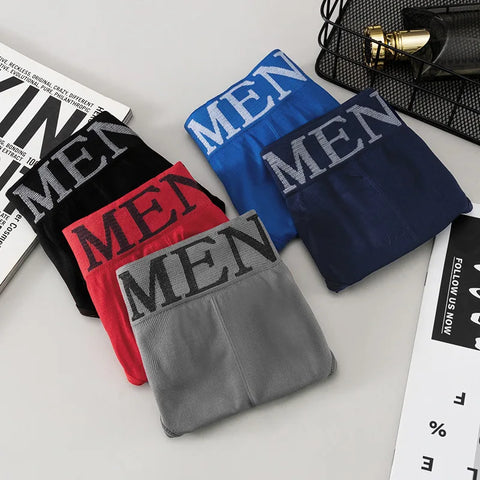 LANFEI Men's Briefs Underwear Sexy Man Panties MEN Letter Underpants Breathable Comfortable Male Bikini Shorts Black Blue Red