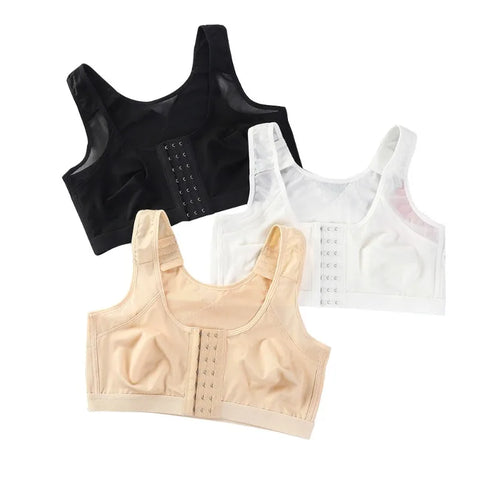 LANFEI Women Bras Post Surgical surgery Front Open Full Support Recovery Bra non-padded wire free Post Breast Augmentation Operative bra