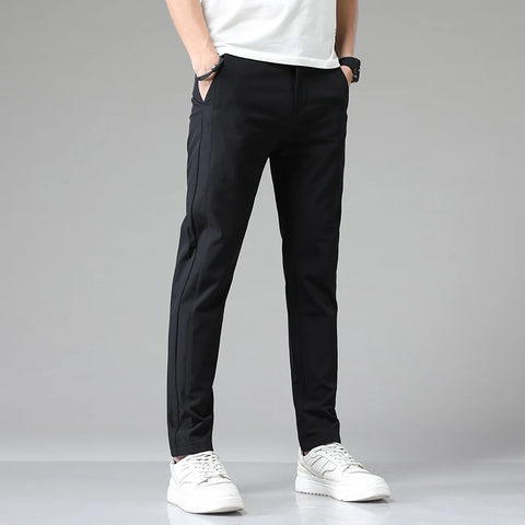 Clevvets Pants Spring Summer Ultra-thin Men's Stretch Slim Straight Casual Pants High Quality Fashion Breathable Golf Sports Trousers
