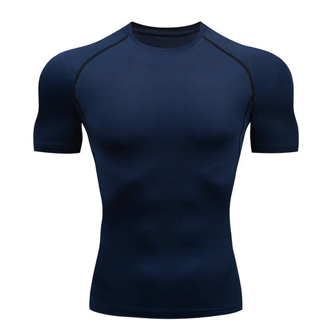 Men Athletic Apparel Running Compression T-shirt Short Sleeve Sport Tees Gym Fitness Sweatshirt Male Jogging Tracksuit Homme Athletic Shirt Tops