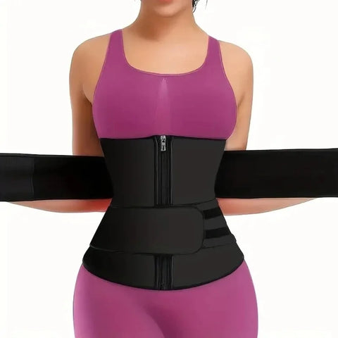 Clevvets Waist belts Waist Trainer Slimming Body Shaper Fitness Belt Weight Loss Fat Burning Sport Girdle Sweat Trimmer Workout Cincher Shapewear