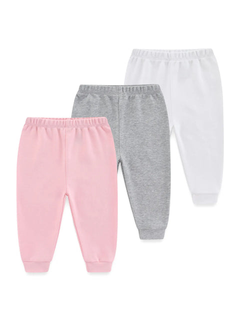 Clevvets 1/3 Pcs Infantwear Infants' trousers Four Seasons Fashion Solid 100%Cotton Baby Boy Girl Pants Soft 100%Cotton Infants Trousers Accessories