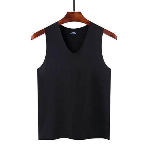 LANFEI Men's Anti-sweat Underclothing Underwears Undershirts Summer Vest Men Traceless Ice Silk Tank Top Slim Fit Sports Fitness Sleeveless Breathable Singlet