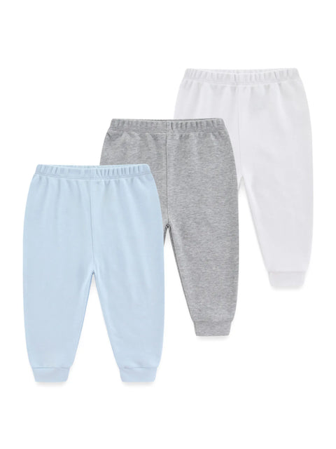 Clevvets 1/3 Pcs Infantwear Infants' trousers Four Seasons Fashion Solid 100%Cotton Baby Boy Girl Pants Soft 100%Cotton Infants Trousers Accessories