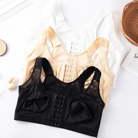 LANFEI Women Bras Post Surgical surgery Front Open Full Support Recovery Bra non-padded wire free Post Breast Augmentation Operative bra