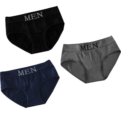 LANFEI Men's Briefs Underwear Sexy Man Panties MEN Letter Underpants Breathable Comfortable Male Bikini Shorts Black Blue Red