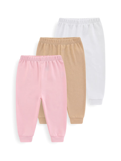 Clevvets 1/3 Pcs Infantwear Infants' trousers Four Seasons Fashion Solid 100%Cotton Baby Boy Girl Pants Soft 100%Cotton Infants Trousers Accessories