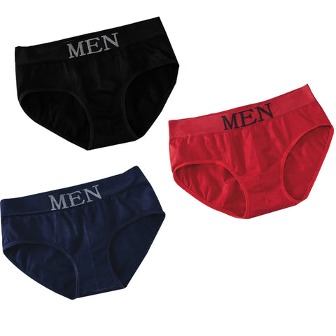LANFEI Men's Briefs Underwear Sexy Man Panties MEN Letter Underpants Breathable Comfortable Male Bikini Shorts Black Blue Red