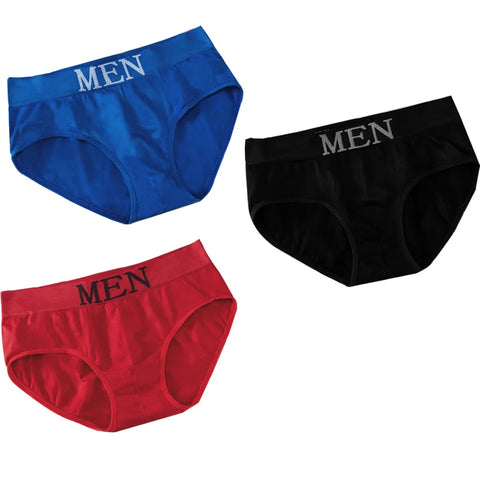LANFEI Men's Briefs Underwear Sexy Man Panties MEN Letter Underpants Breathable Comfortable Male Bikini Shorts Black Blue Red