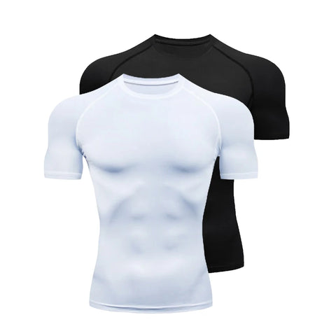 Men Athletic Apparel Running Compression T-shirt Short Sleeve Sport Tees Gym Fitness Sweatshirt Male Jogging Tracksuit Homme Athletic Shirt Tops