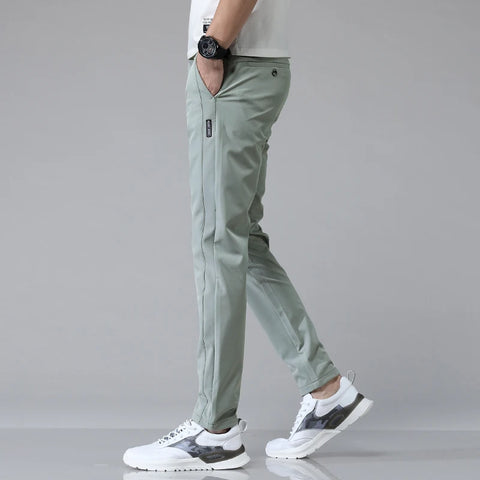 Clevvets Pants Spring Summer Ultra-thin Men's Stretch Slim Straight Casual Pants High Quality Fashion Breathable Golf Sports Trousers