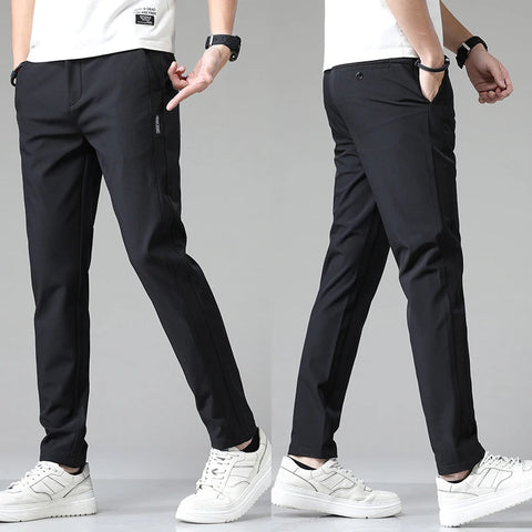 Clevvets Pants Spring Summer Ultra-thin Men's Stretch Slim Straight Casual Pants High Quality Fashion Breathable Golf Sports Trousers
