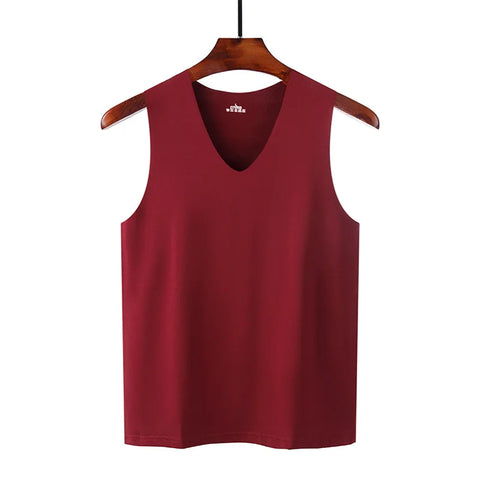 LANFEI Men's Anti-sweat Underclothing Underwears Undershirts Summer Vest Men Traceless Ice Silk Tank Top Slim Fit Sports Fitness Sleeveless Breathable Singlet