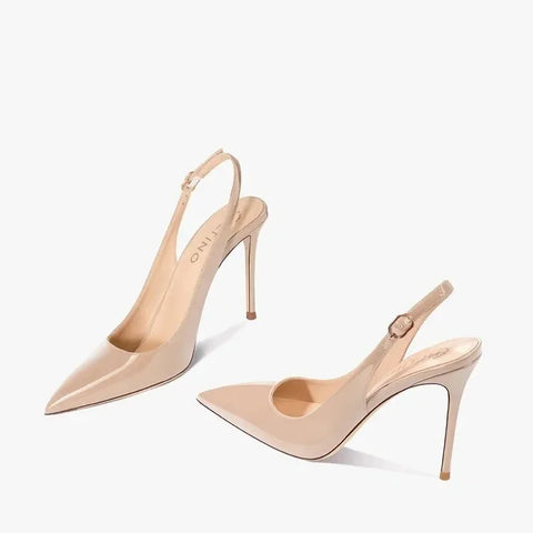 Clevvets Women Shoes Ultra-high Heels Pointed Sandals 2025 Elegant Summer Patent Leather Suspender High Heels Trendy Dress Banquet Women's Shoes