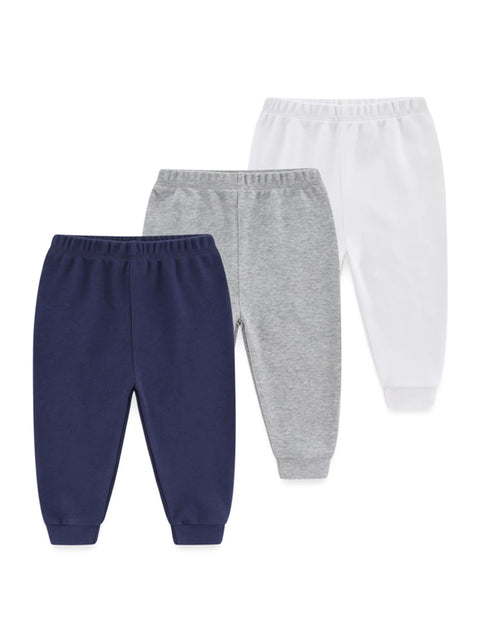 Clevvets 1/3 Pcs Infantwear Infants' trousers Four Seasons Fashion Solid 100%Cotton Baby Boy Girl Pants Soft 100%Cotton Infants Trousers Accessories