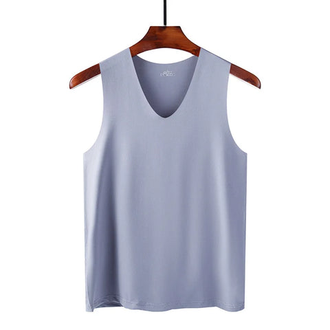 LANFEI Men's Anti-sweat Underclothing Underwears Undershirts Summer Vest Men Traceless Ice Silk Tank Top Slim Fit Sports Fitness Sleeveless Breathable Singlet