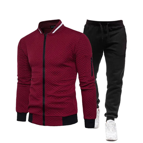 Clevvets Athletic uniforms Sweat suits Mens Tracksuit Set Two Piece Tracksuit Men Fashion Jogging Suit Outfits Men Spring Autumn Baseball Sports suit set Wear