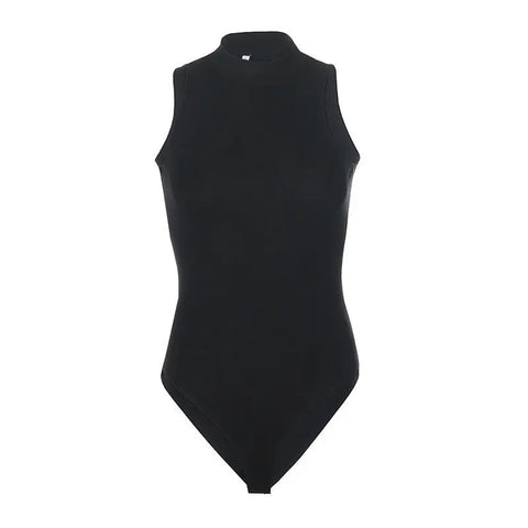 LANFEI Women Bodysuit Sexy Backless Ribbed Bodysuit Romper String Femme Sexy Sleeveless Tank Top Gloved Bodysuit Body Female