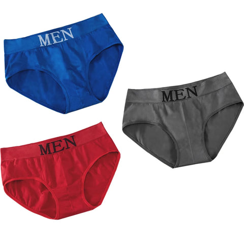 LANFEI Men's Briefs Underwear Sexy Man Panties MEN Letter Underpants Breathable Comfortable Male Bikini Shorts Black Blue Red