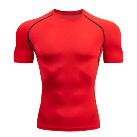 Men Athletic Apparel Running Compression T-shirt Short Sleeve Sport Tees Gym Fitness Sweatshirt Male Jogging Tracksuit Homme Athletic Shirt Tops
