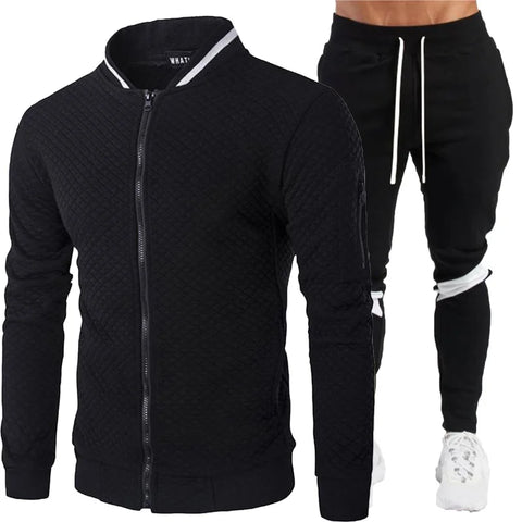 Clevvets Athletic uniforms Sweat suits Mens Tracksuit Set Two Piece Tracksuit Men Fashion Jogging Suit Outfits Men Spring Autumn Baseball Sports suit set Wear