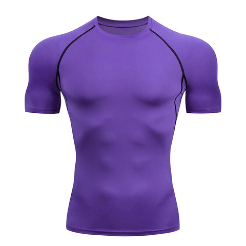 Men Athletic Apparel Running Compression T-shirt Short Sleeve Sport Tees Gym Fitness Sweatshirt Male Jogging Tracksuit Homme Athletic Shirt Tops