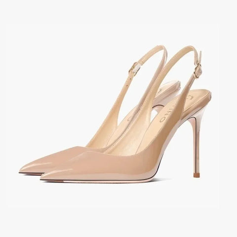 Clevvets Women Shoes Ultra-high Heels Pointed Sandals 2025 Elegant Summer Patent Leather Suspender High Heels Trendy Dress Banquet Women's Shoes