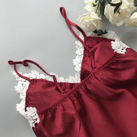 Clevvets Womens Loungewear Nightwear Lace Suspenders Loose High Waist Shorts Pajamas Two Piece Set for Women