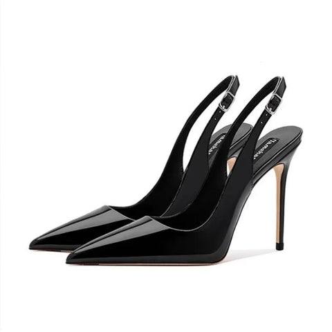 Clevvets Women Shoes Ultra-high Heels Pointed Sandals 2025 Elegant Summer Patent Leather Suspender High Heels Trendy Dress Banquet Women's Shoes