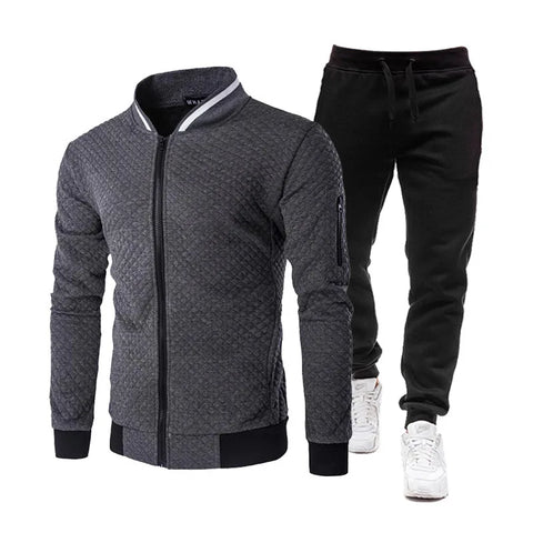Clevvets Athletic uniforms Sweat suits Mens Tracksuit Set Two Piece Tracksuit Men Fashion Jogging Suit Outfits Men Spring Autumn Baseball Sports suit set Wear