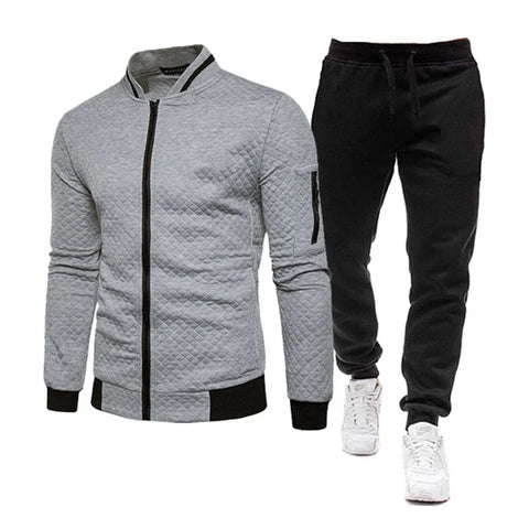 Clevvets Athletic uniforms Sweat suits Mens Tracksuit Set Two Piece Tracksuit Men Fashion Jogging Suit Outfits Men Spring Autumn Baseball Sports suit set Wear