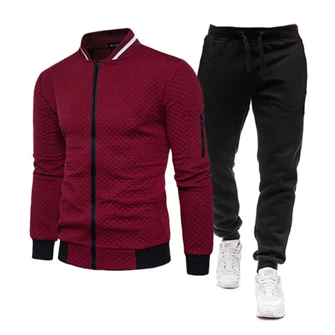 Clevvets Athletic uniforms Sweat suits Mens Tracksuit Set Two Piece Tracksuit Men Fashion Jogging Suit Outfits Men Spring Autumn Baseball Sports suit set Wear