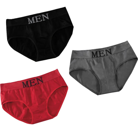 LANFEI Men's Briefs Underwear Sexy Man Panties MEN Letter Underpants Breathable Comfortable Male Bikini Shorts Black Blue Red