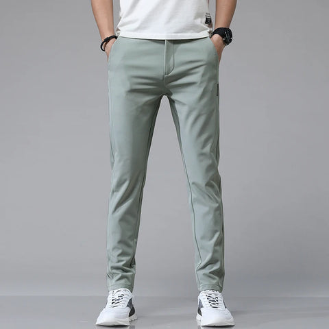 Clevvets Pants Spring Summer Ultra-thin Men's Stretch Slim Straight Casual Pants High Quality Fashion Breathable Golf Sports Trousers