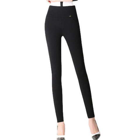NINGMI Winter Thick Warm Capri Pants Fleece High Waist Capris Pencil Pants for Women Skinny Leggings Woman Trousers