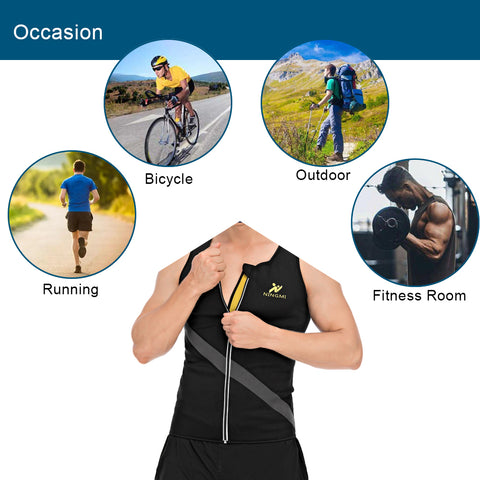 Mens Neoprene Sweat Slimming Tops Waist Trainer Compression Vest Hot Workout Gym Weight Loss Body Shaper Sauna Shapewear by NINGMI