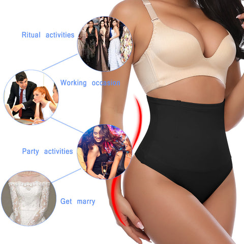Tummy Control Butt Lifter Waist Trainer Shapewear for Women Breathable Panties Body Shaper Slimming Thong Pant Underpant by NINGMI