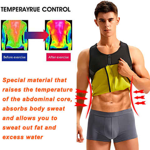 Men Sauna Compression Shirt Weight Loss Body Shaper Vest Slimming Fat BurnWorkout Shirt Neoprene Sweat Fitness Sport Tops by NINGMI