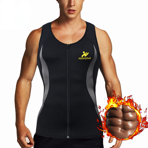 Mens Gym Body Vest Slimming Shirt Underwear Waist Trainer Sauna Sweat Suits Belt Sweat Cinchers Shapewear for Weight Loss by NINGMI
