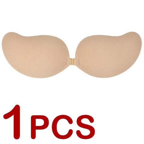 NINGMI 1/2 Pair Invisible Silicone Adhesive Bras for Women Adhesive Strapless Push Up Bralette Seamless Backless Fly Bra Sexy Lingerie