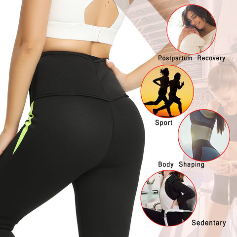 Hot Thermo Neoprene Sauna Women Pants Body Shapers Gym Workout Sweat Sauna Waist Trainer Belt Slimming Leggings Wholesale by NINGMI