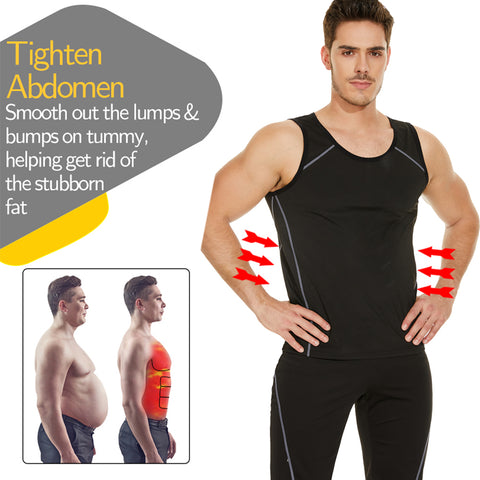 Sauna Vest for Men Sweat Top Weight Loss Tank Top Slimming Shirt Body Shaper Fat Burner Gym Sport Workout Fitness by NINGMI