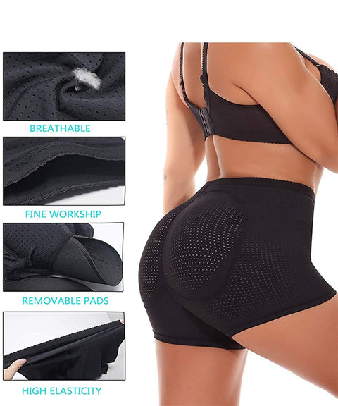 NINGMI Women Fake Buttock Briefs Butt Lifter Padded Control Panties Sealess Hip Enhancer Sexy Underwear Boyshort Hot Body Shaper