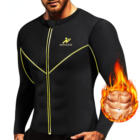 Slimming Underwear Men Waist Trainer Slim Body Shaper Neoprene Sauna Vest Home Fitness Shirt Jacket with Zipper Shapewear by NINGMI