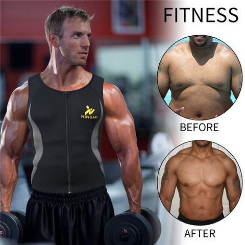 Mens Gym Body Vest Slimming Shirt Underwear Waist Trainer Sauna Sweat Suits Belt Sweat Cinchers Shapewear for Weight Loss by NINGMI